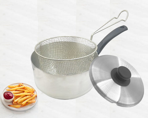 20cm Chip Pan Fryer with Basket and Lid 2in 1