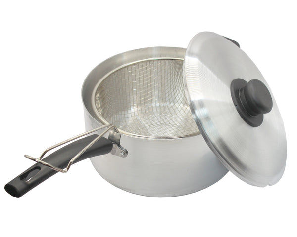 22cm Chip Pan Fryer with Basket and Lid