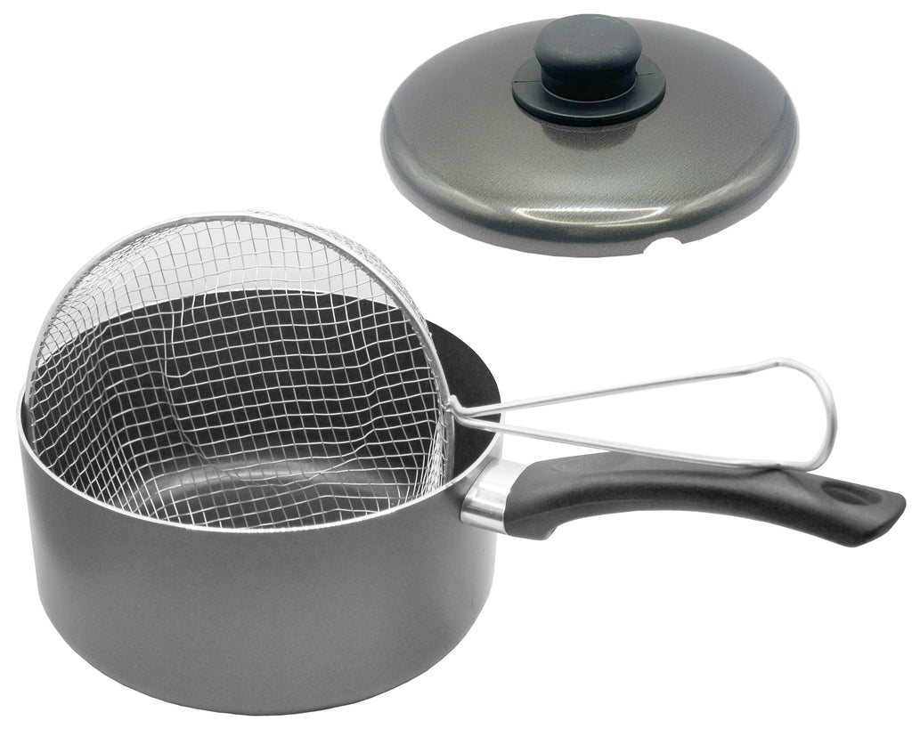 Chip Pan Fryer with Basket and Lid 2in 1