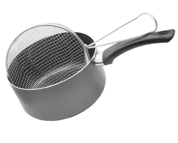 Chip Pan Fryer with Basket and Lid 2in 1