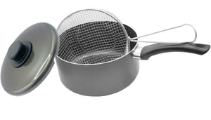 Chip Pan Fryer with Basket and Lid 2in 1