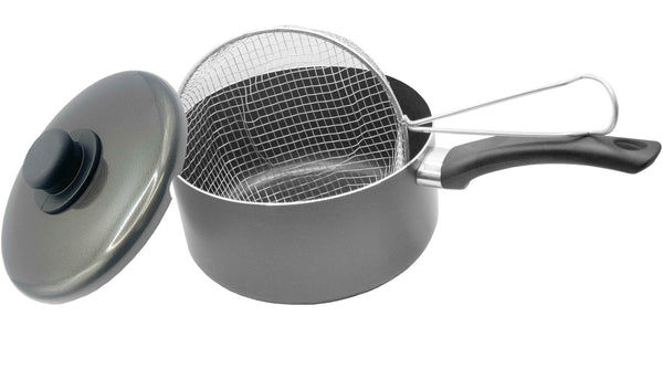 Chip Pan Fryer with Basket and Lid 2in 1