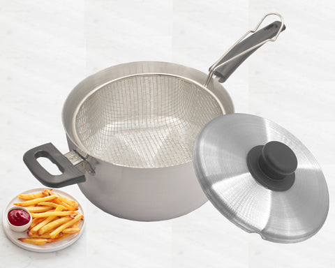 22cm Chip Pan Fryer with Basket and Lid