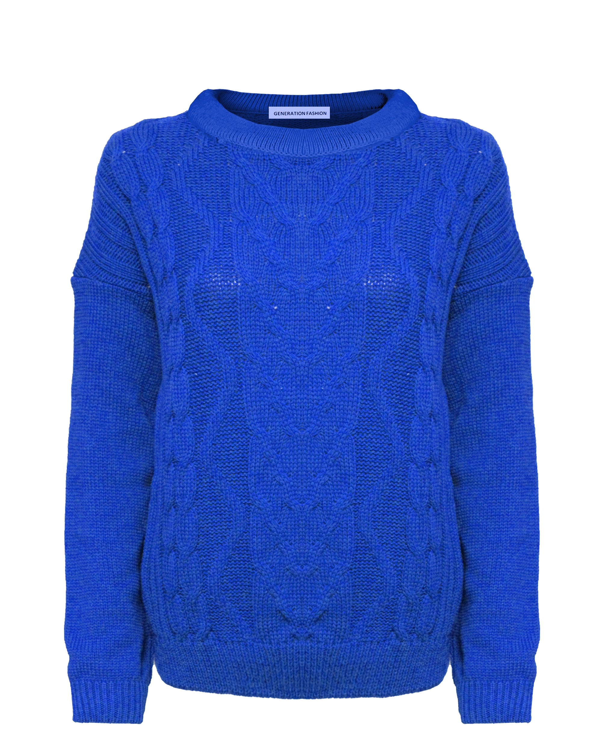 Cable Knit Crew Neck Sweater For Women