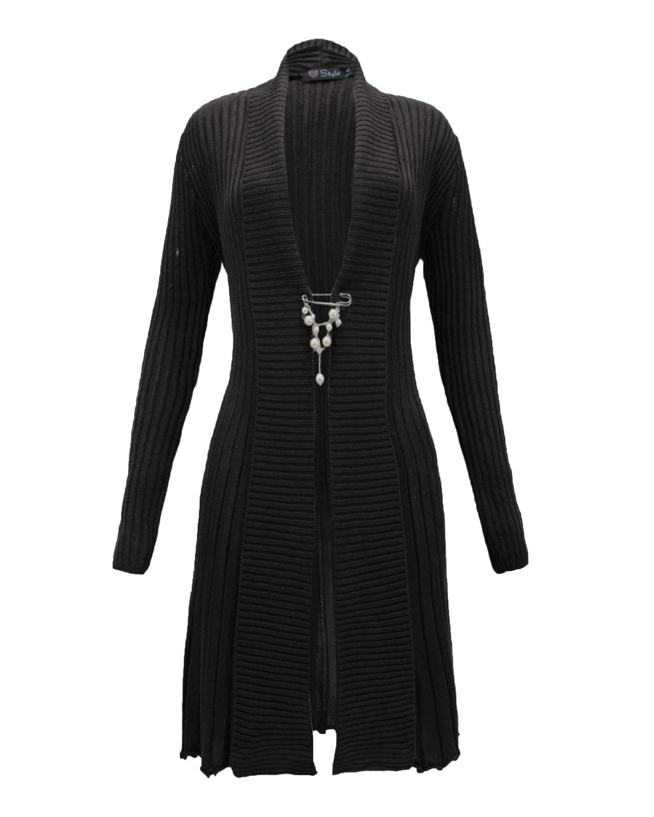 Ladies Women Knitted Brooch Boyfriend Cardigan Waterfall Summer Dress Top Jumper