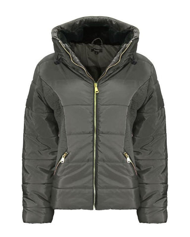 New Ladies Women Concealed Hooded Long Sleeve Quilted Padded Bubble Jacket Coat