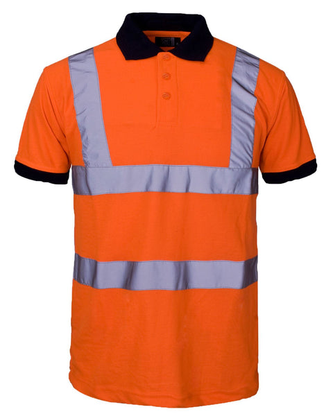 New Hi Visibility High Viz Short Sleeve Safety Work wear Collar Polo T-Shirt Top