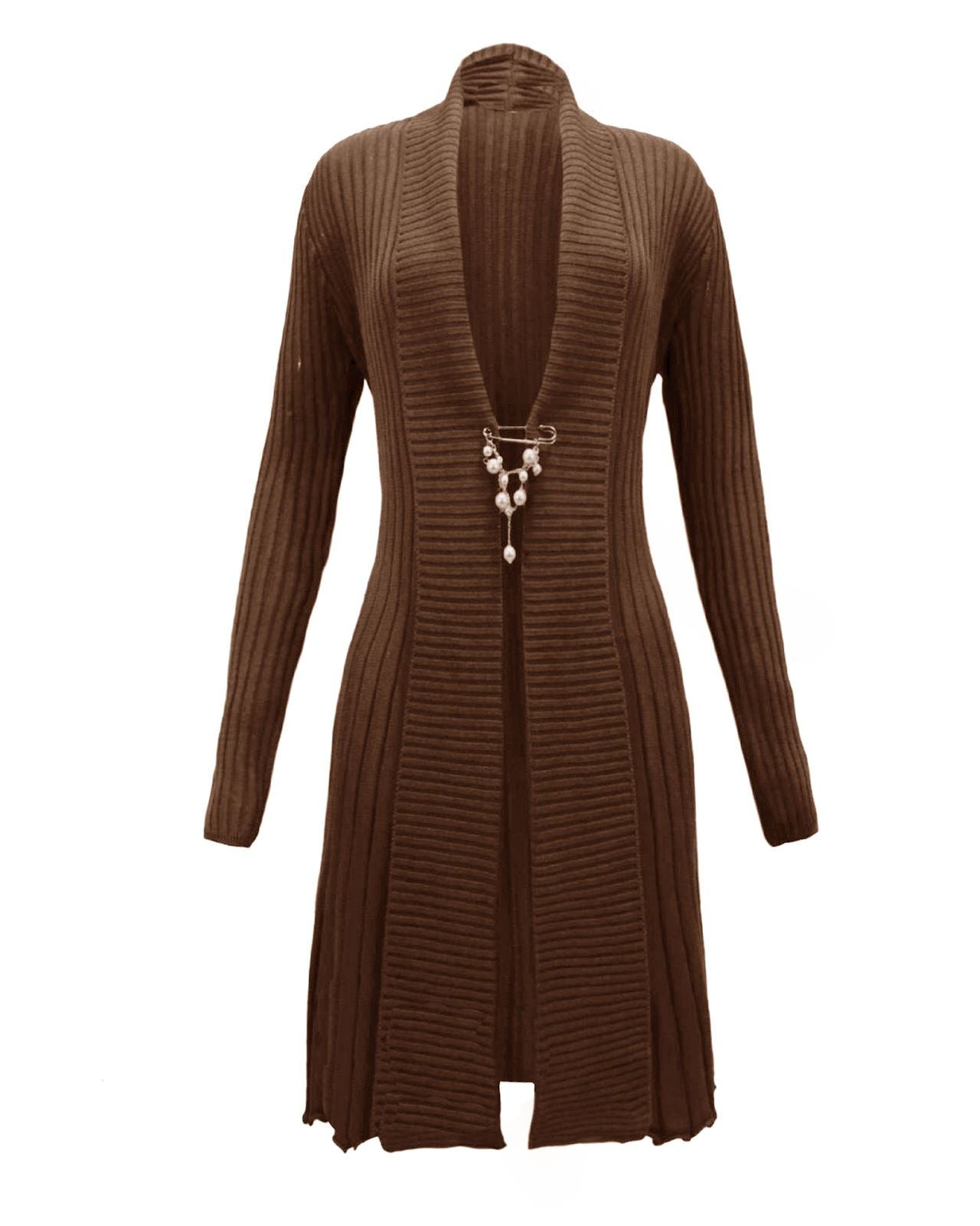 Ladies Women Knitted Brooch Boyfriend Cardigan Waterfall Summer Dress Top Jumper