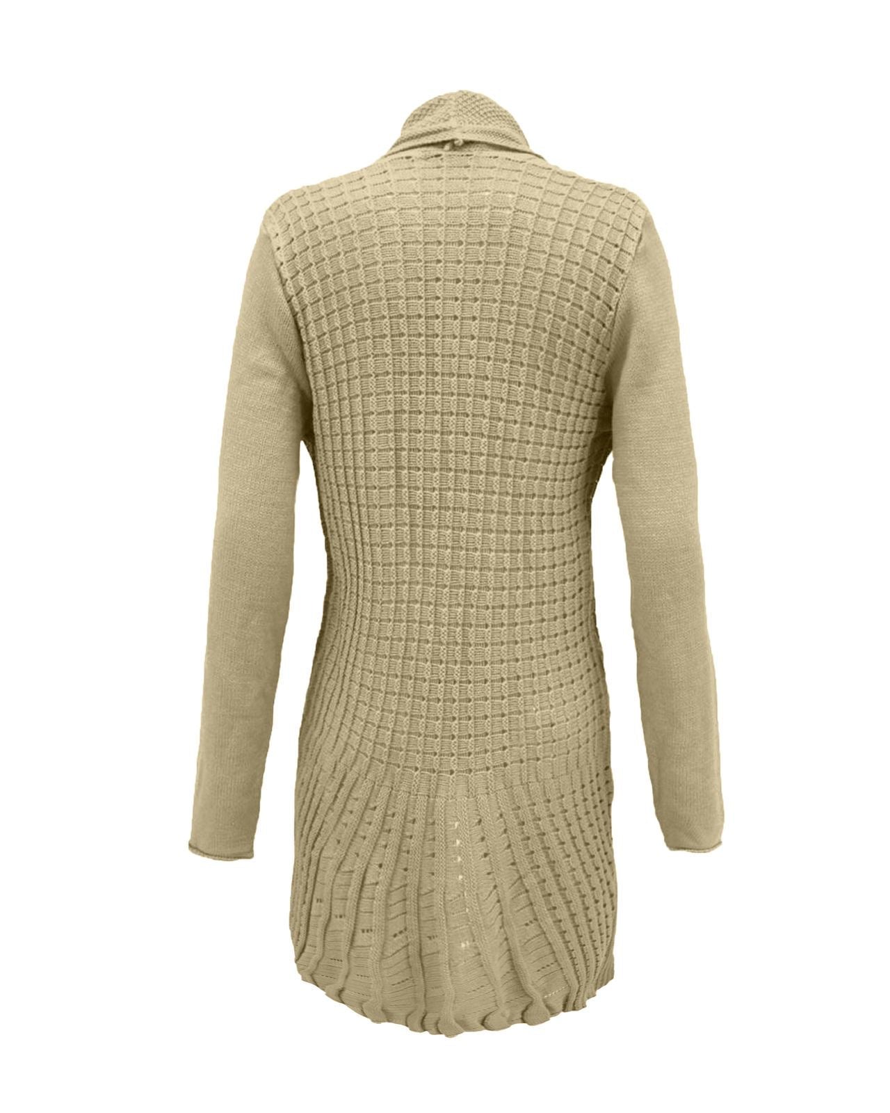 Ladies Women Knitted Boyfriend Waterfall Cable Knit Cardigan Top Jumper Dress
