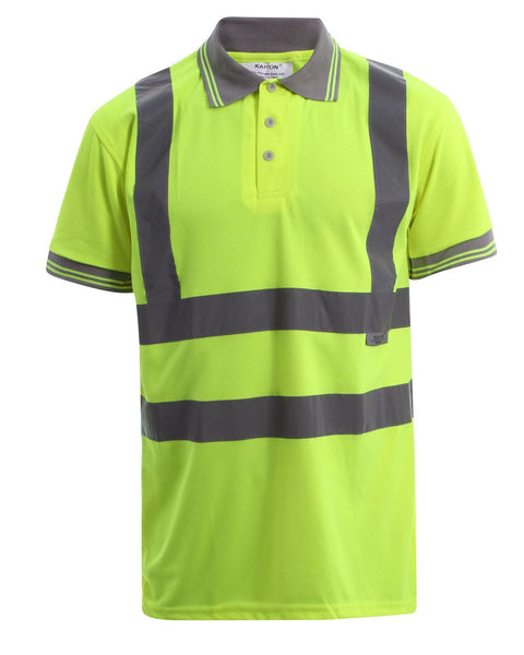 New Hi Visibility High Viz Short Sleeve Safety Work wear Collar Polo T-Shirt Top