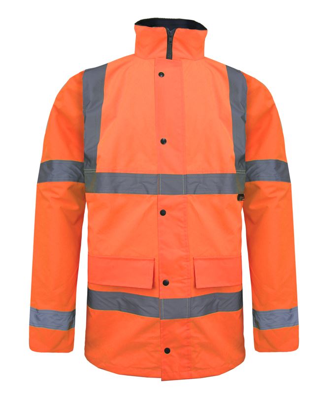 HI VIZ VISIBILITY WATERPROOF BOMBER JACKET STANDARD PARKA SAFETY WORK COAT 8-20