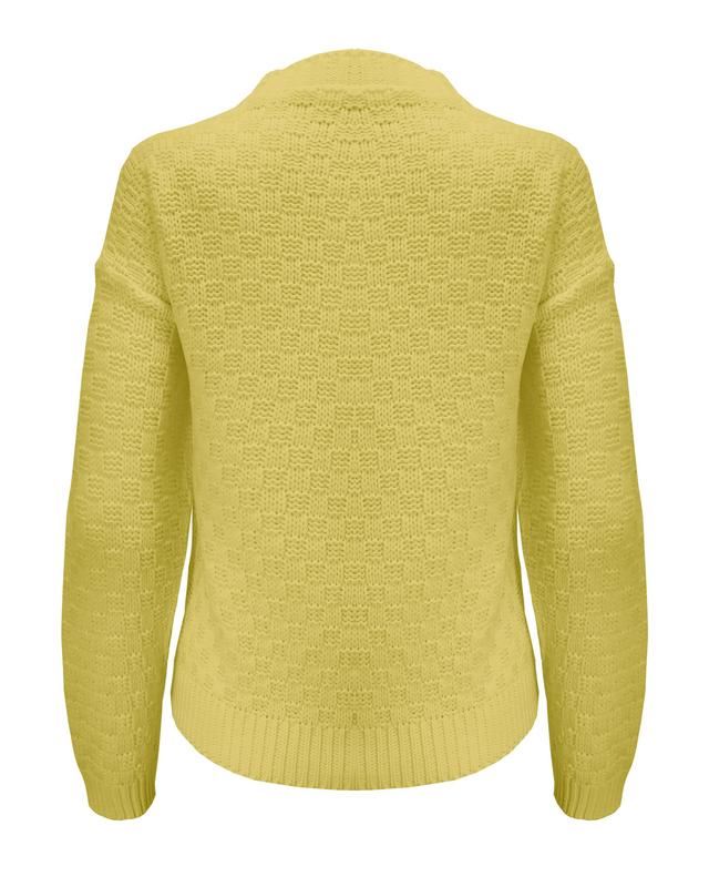 Ladies Women Crew Neck Diamond Knit Long Sleeve Cable Jumper Short Sweater Top