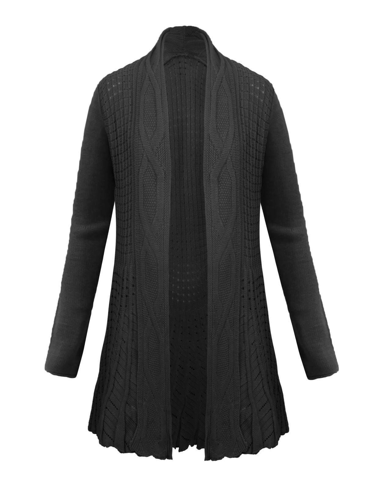 Ladies Women Knitted Boyfriend Waterfall Cable Knit Cardigan Top Jumper Dress