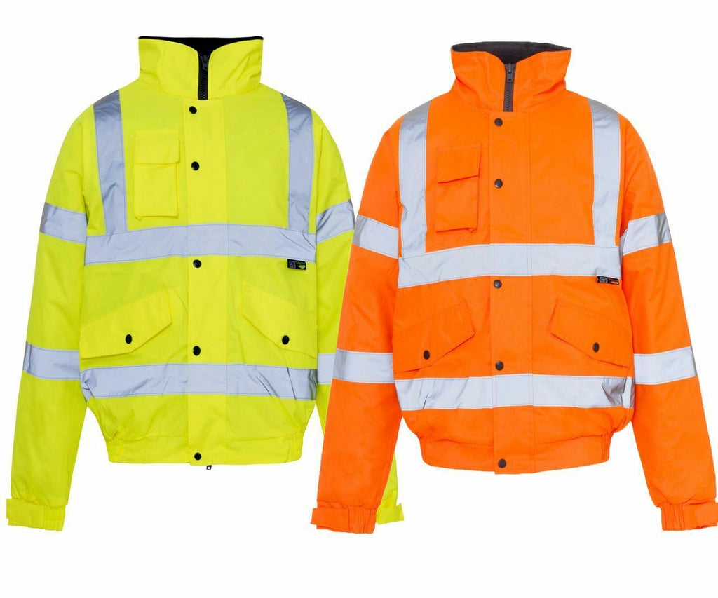 HI VIZ VIS STANDARD PARKA WATERPROOF WORKWEAR COAT REFLECTIVE BOMER JACKET 8-20