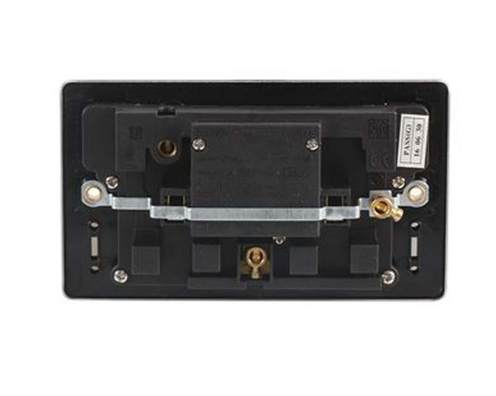 Black Nickel Double Gang UK power socket with Twin USB Charging Sockets 2.4 Amp