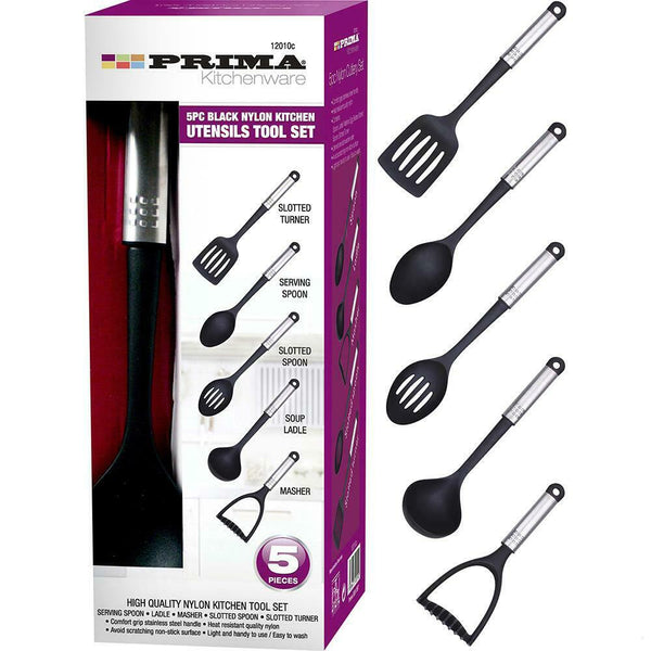5 Pcs Non-stick Cooking Utensil Nylon Set  Kitchen Gadgets Spoon Masher Ladle