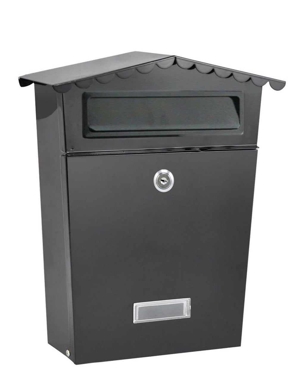 NEW LARGE STEEL POST BOX POSTBOX LOCKABLE OUTSIDE LETTER MAIL WALL MOUNTED KEYS