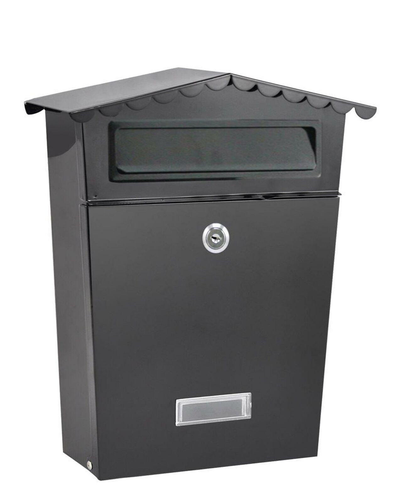 NEW LARGE STEEL POST BOX POSTBOX LOCKABLE OUTSIDE LETTER MAIL WALL MOUNTED KEYS