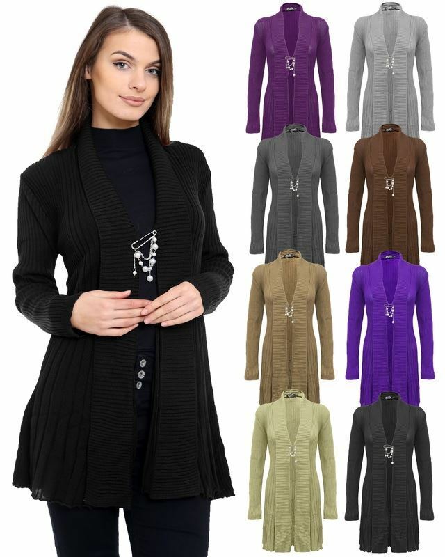 Ladies Women Knitted Brooch Boyfriend Cardigan Waterfall Summer Dress Top Jumper