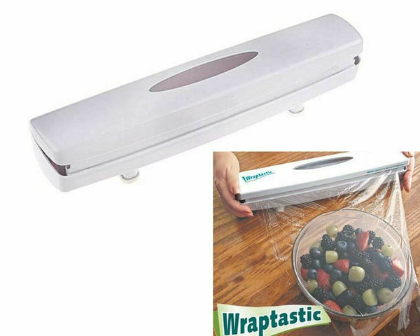 New Wraptastic Smart Food Pull Press Wrap Foil Wax Paper Dispenser Home Wrapper