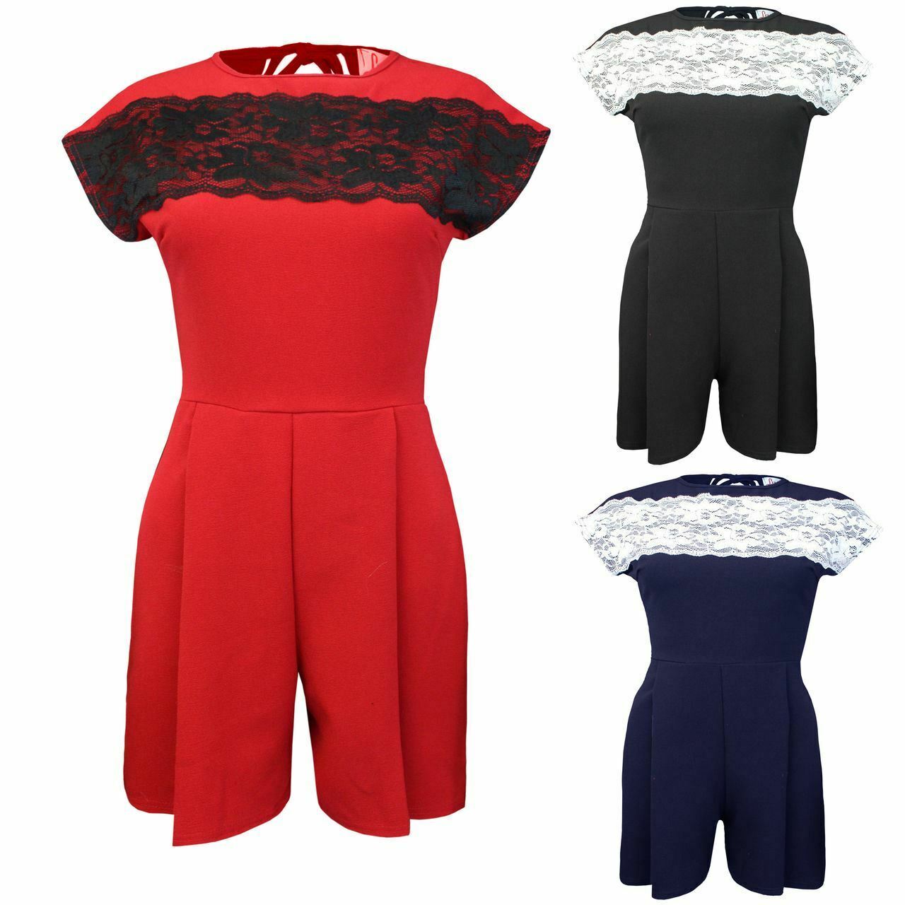 New Ladies Celebrity Lace Playsuit Evening Party Women Dress Jumpsuit 8 10 12 14