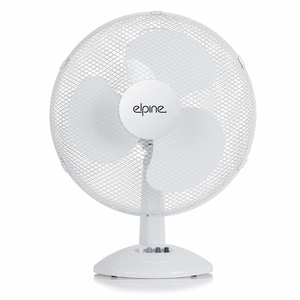 3 Speed Levels 16" Oscillating Desk Fan White
