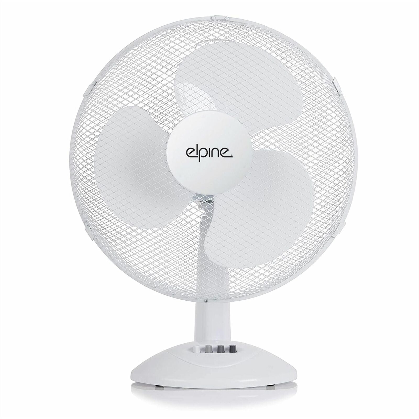 3 Speed Levels 16" Oscillating Desk Fan White