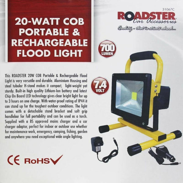 Outdoor Waterproof 20W Portable Emergency LED Rechargeable Flood Light 700Lumen