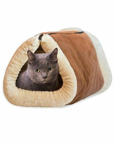 New 2 in 1 Pet Tunnel Bed Mattress Mat Cat Dog Portable Warm Thermo Self Heating