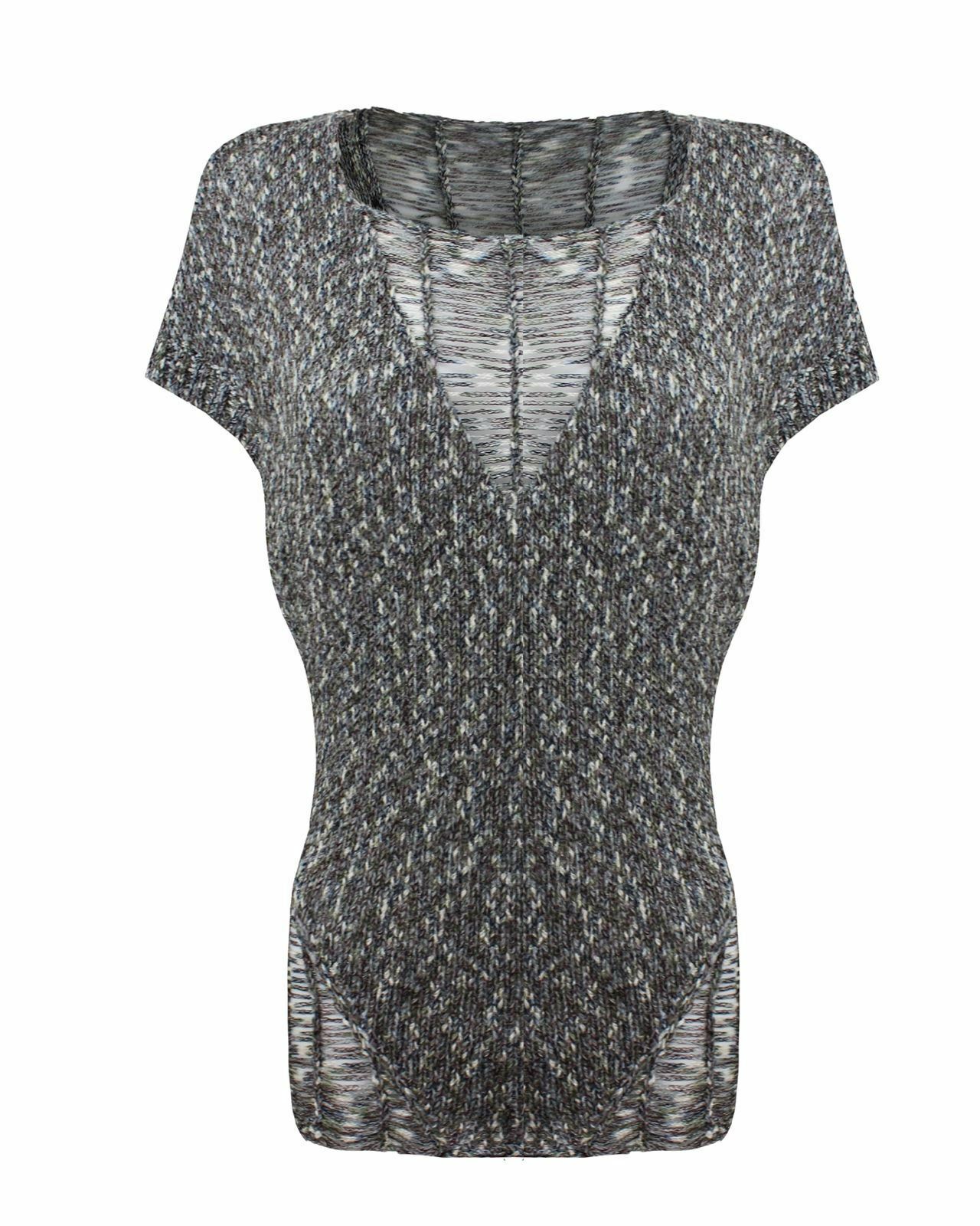 NEW 100% ACRYLIC LADDER KNIT LADIES JUMPER SHORT SLEEVES WOMENS KNITTED TOP 8-12