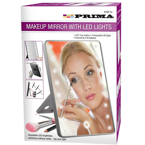 Makeup Mirror 16 Led Lights Bathroom Mirror Touch Illuminated Cosmetic Shaving