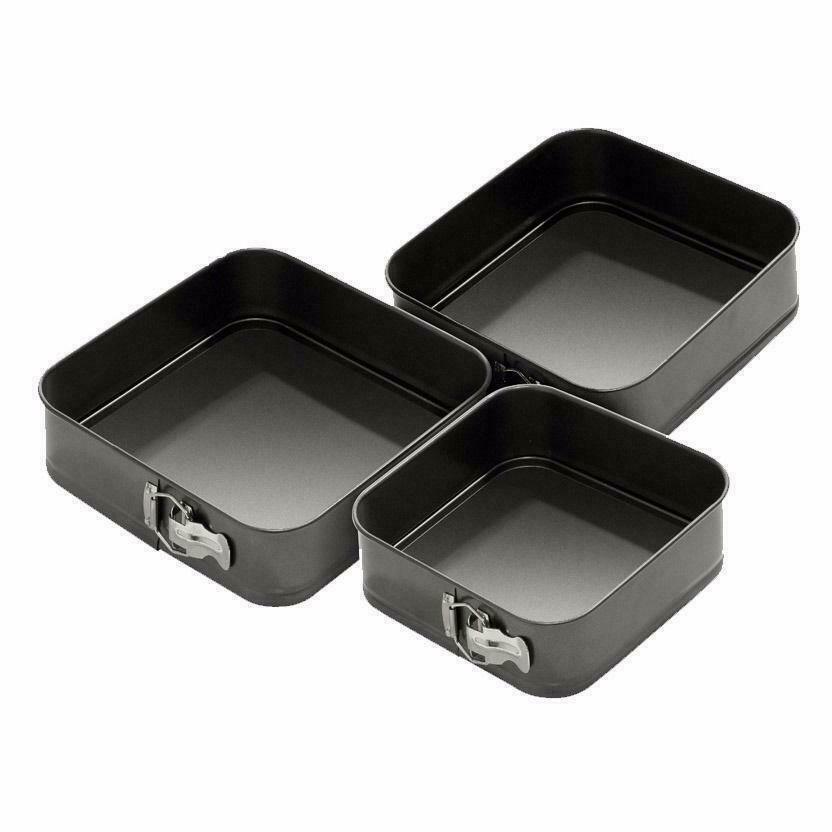 3 Pcs Non-Stick Square Shaped Pan Cake Mould Tins Spring foam Cake Baking Trays