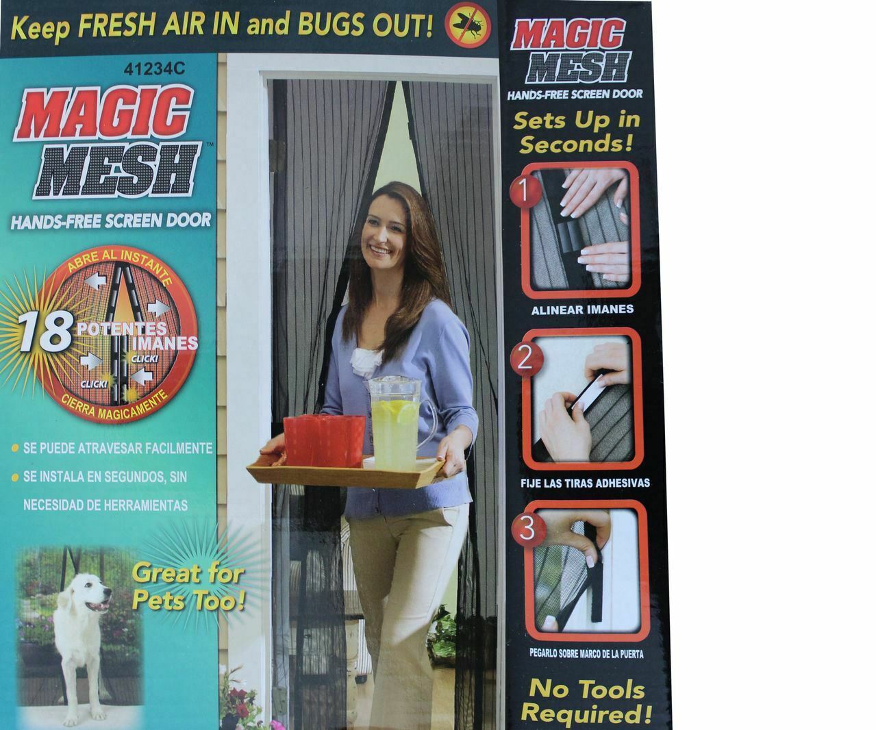 New Magnetic Fastening Magic Mesh Curtain Hands Free Fly Bug Insect Screen Door