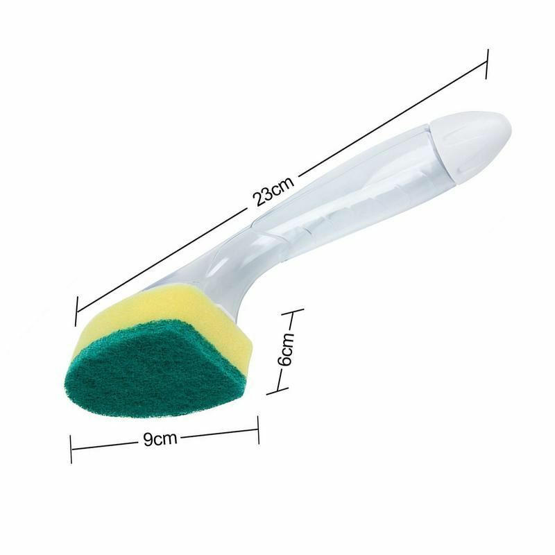 Soap Dispenser Scrubber Dish Wand Brush Scrub Refill Pan Kitchen Washing Potts