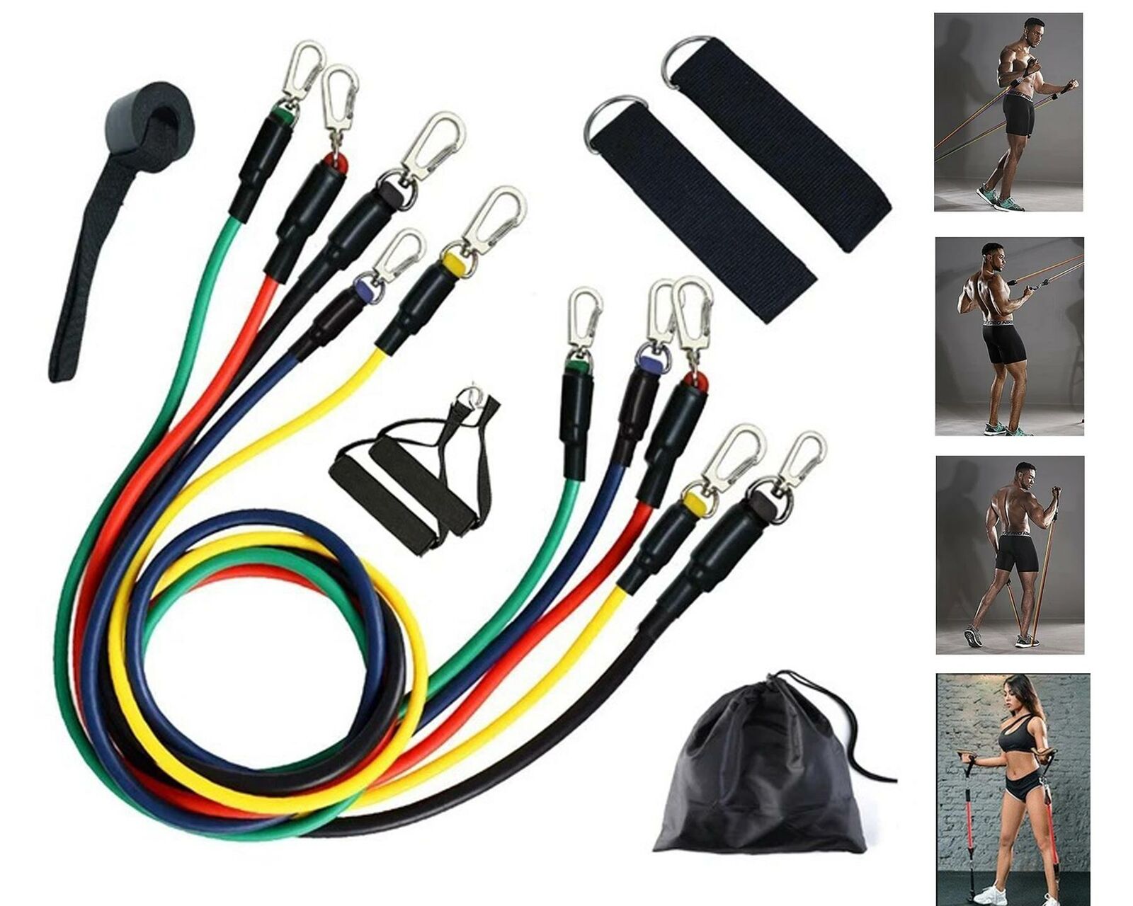 11Pcs Resistance Exercise Bands Set