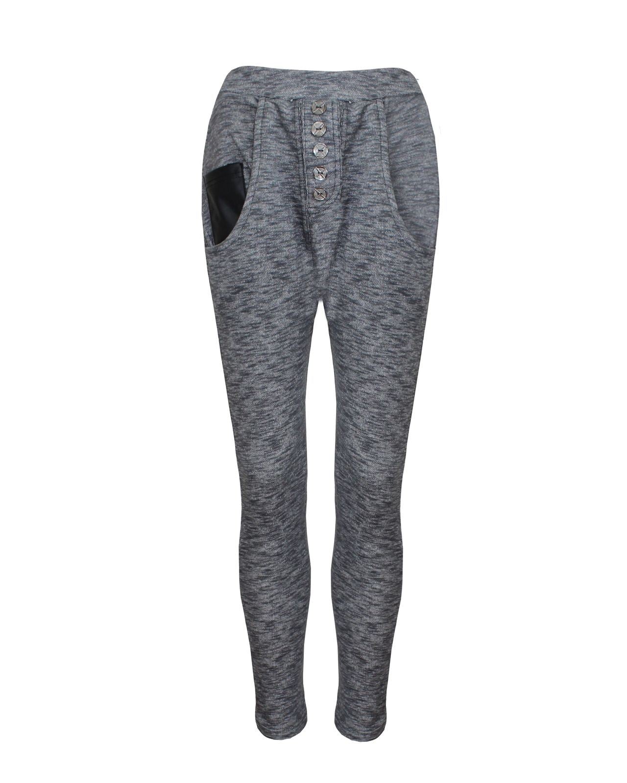 LADIES WOMENS POCKETED FULL LENGTH TROUSER JOGGING STRETCHY PLAIN BOTTOM 8-16