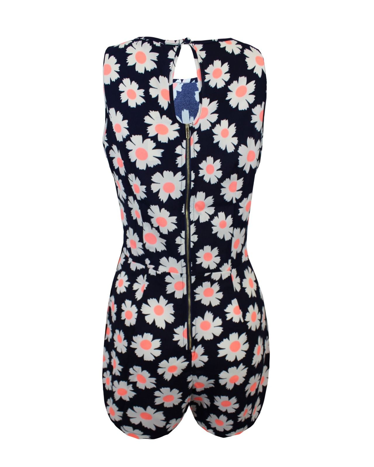 New Ladies Women Paisley Flower Aztec Printed Jumpsuit Back Zip Dress Playsuit