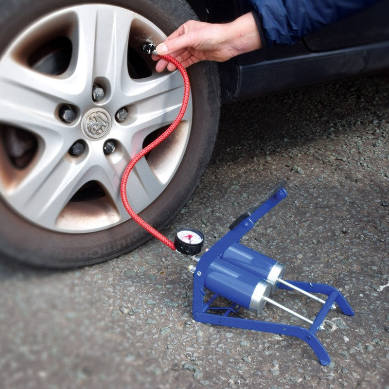 New Double Barrel Cylinder Air Infiltrator Foot Pump