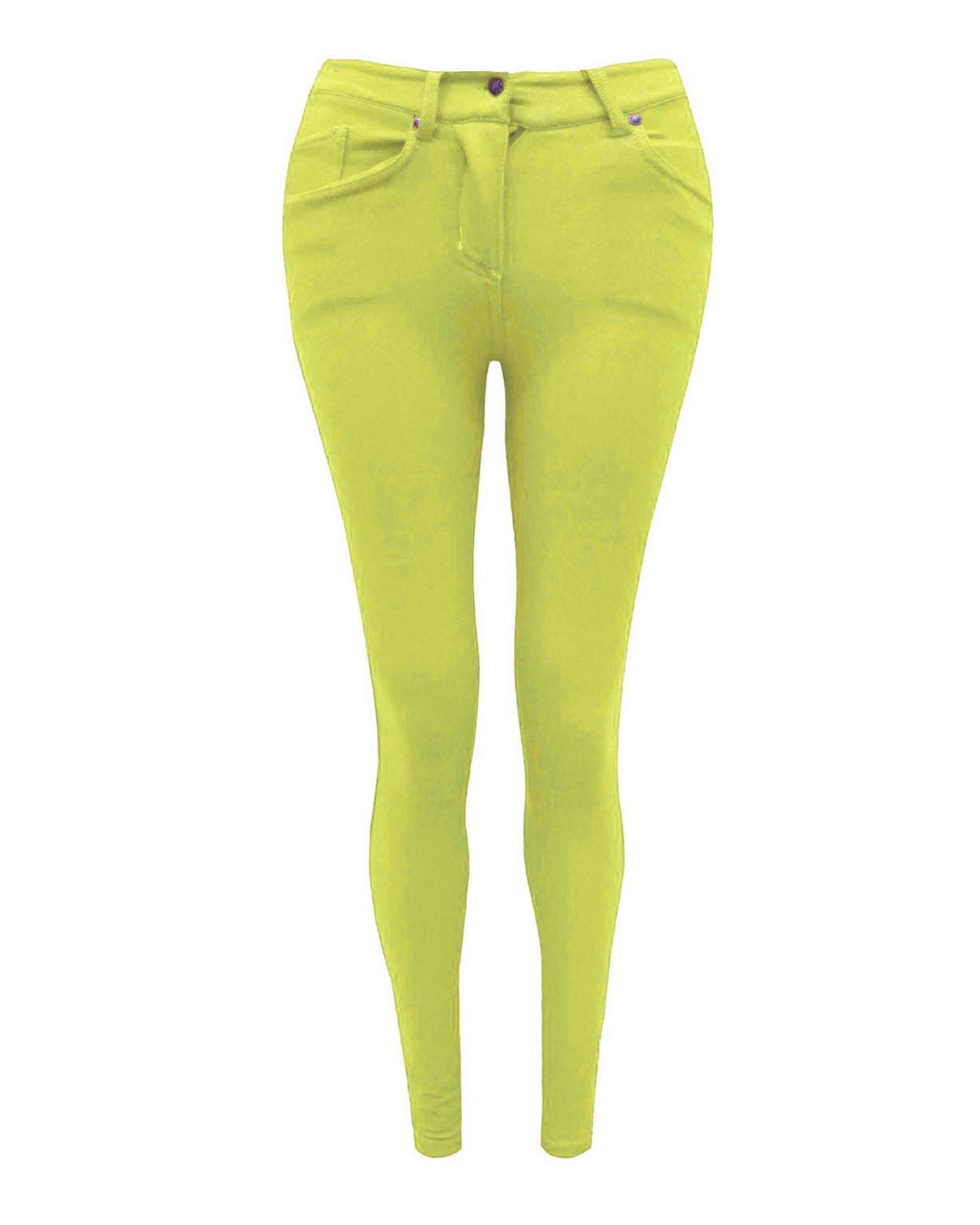 Ladies Women Girl Coloured Skinny Pocket Stretch Jeans Jeggings Leggings 8-14
