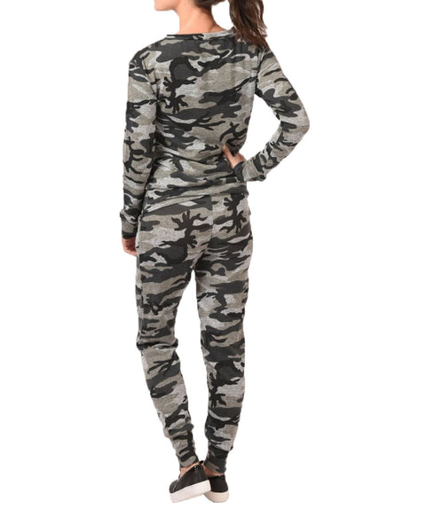 Ladies Womens Camouflage Print Loungewear Set Co-Ord Stretch Army Tracksuit 8-14