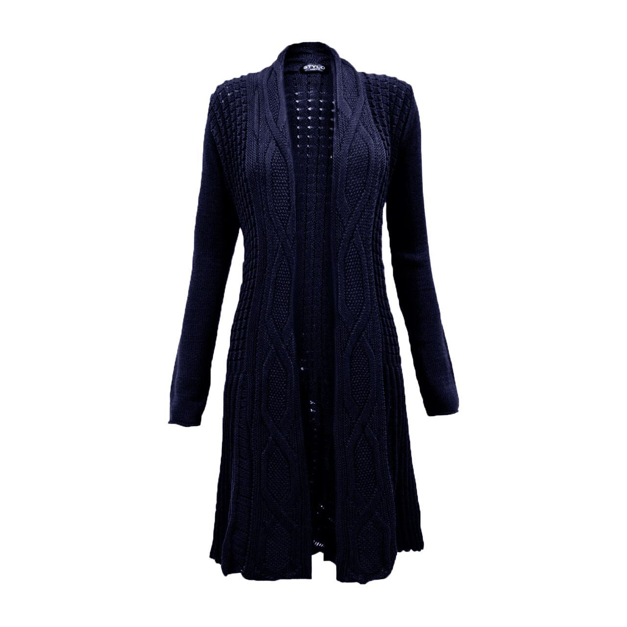 Ladies Women Knitted Boyfriend Waterfall Cable Knit Cardigan Top Jumper Dress