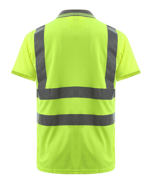 New Hi Visibility High Viz Short Sleeve Safety Work wear Collar Polo T-Shirt Top