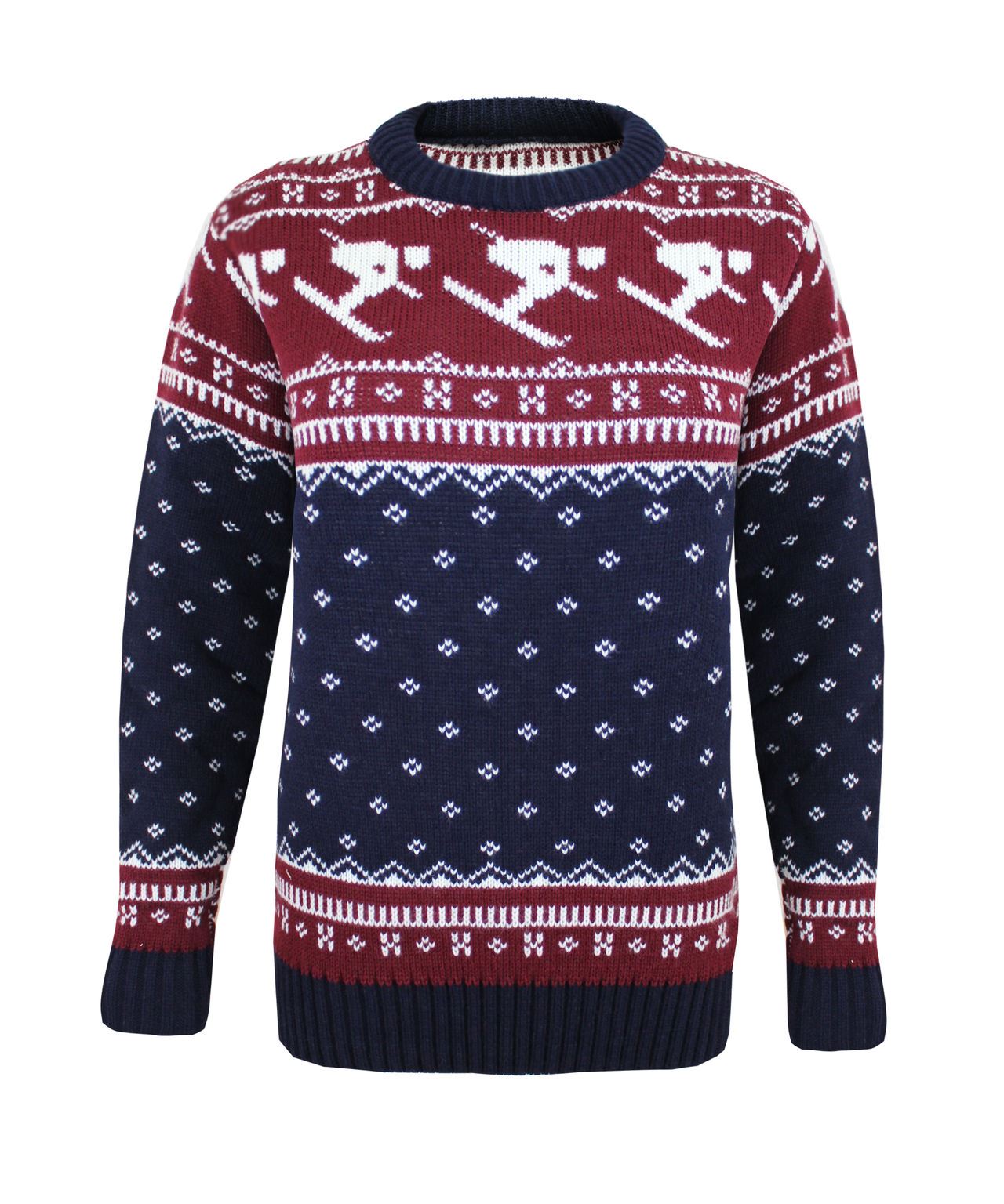 Men Knitted Fairisle Ski Christmas Xmas Sweater