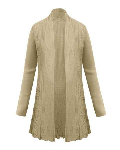 Women's Knitted Boyfriend Open Front Cardigan