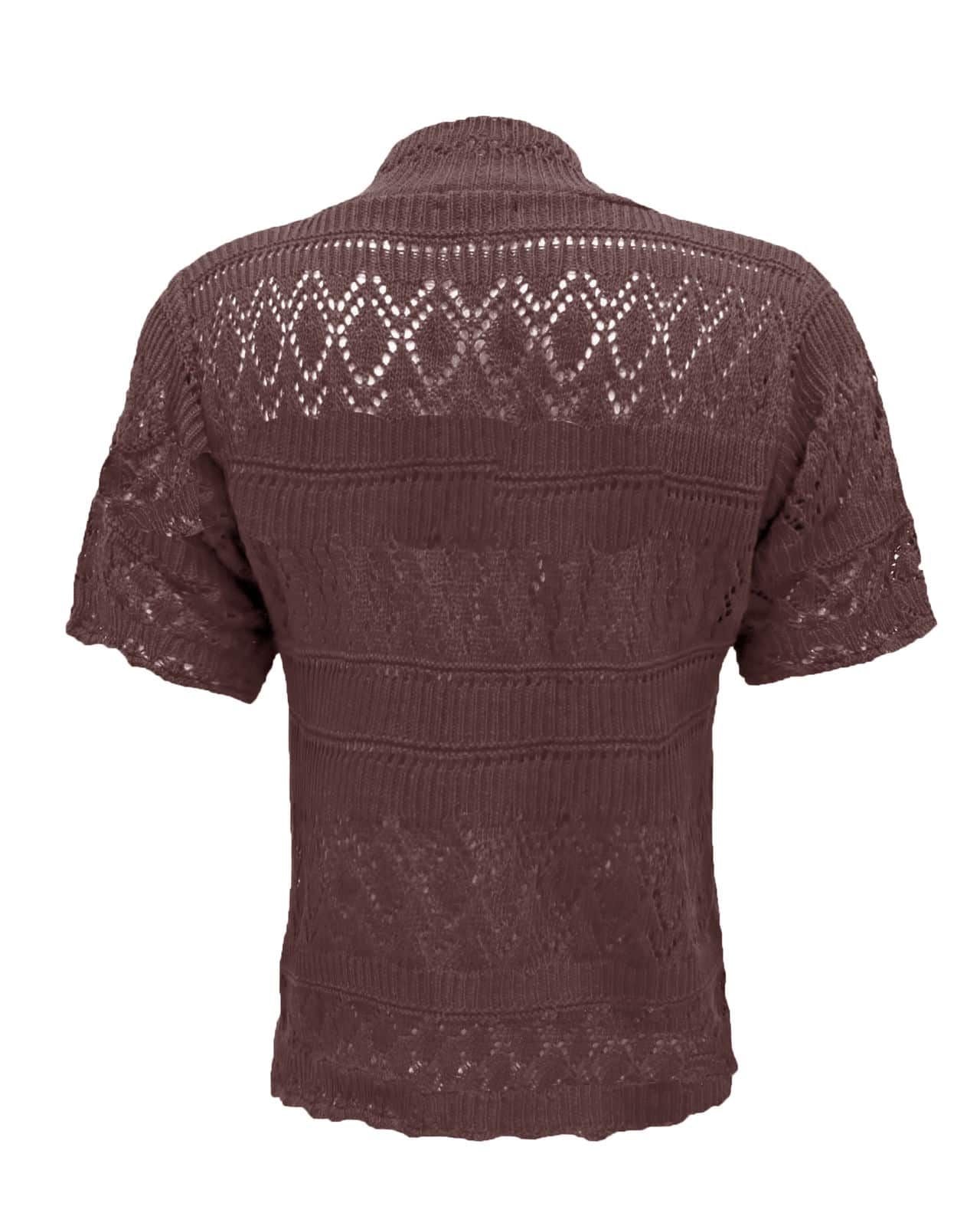 New Ladies Crochet Knitted Bolero Shrug Cardigan Womens Cropped Dress Top 8-14