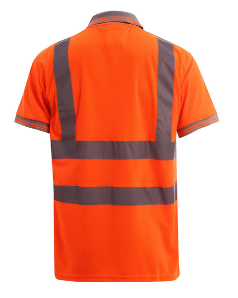 New Hi Visibility High Viz Short Sleeve Safety Work wear Collar Polo T-Shirt Top