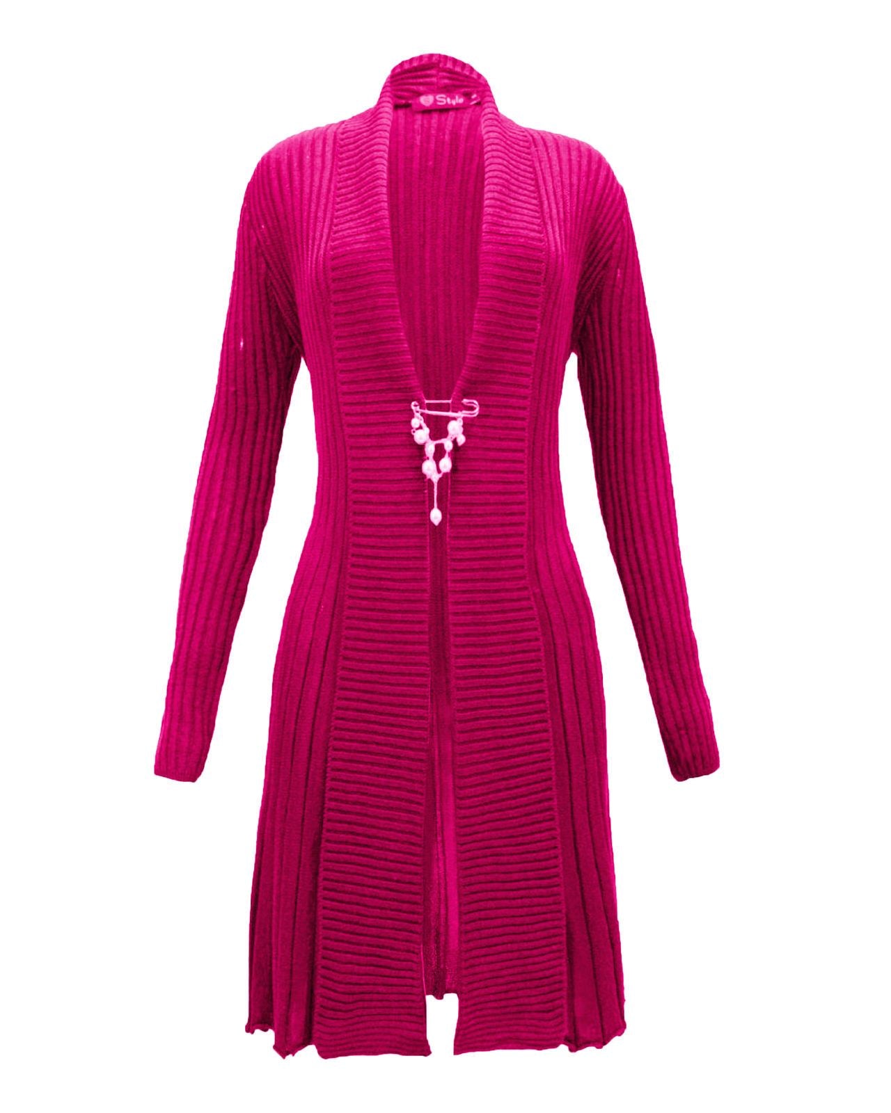 Ladies Women Knitted Brooch Boyfriend Cardigan Waterfall Summer Dress Top Jumper
