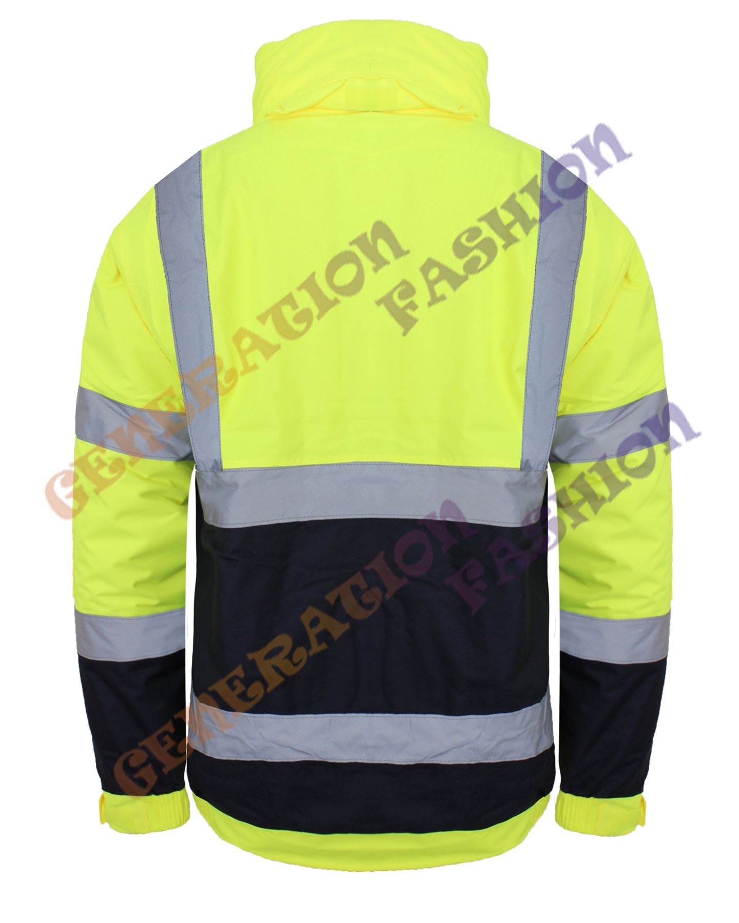 HI VIZ VIS WATERPROOF SAFETY WORKWEAR COAT TWO TONE REFLECTIVE BOMER JACKET 8-20