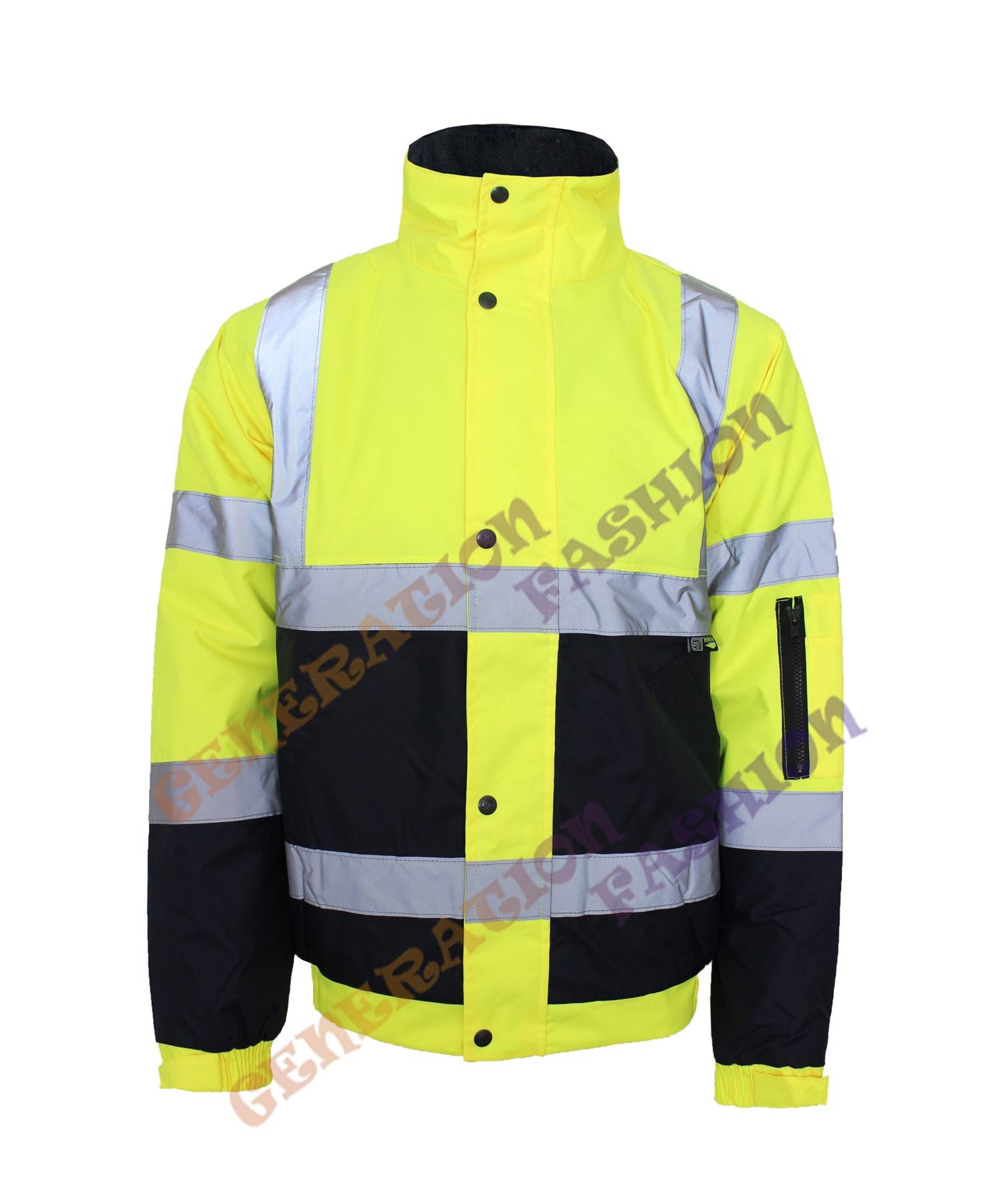 HI VIZ VIS WATERPROOF SAFETY WORKWEAR COAT TWO TONE REFLECTIVE BOMER JACKET 8-20