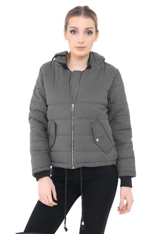 Long Sleeve Quilted Puffer Padded Hooded Warm Bubble Ladies Women Coat Jacket